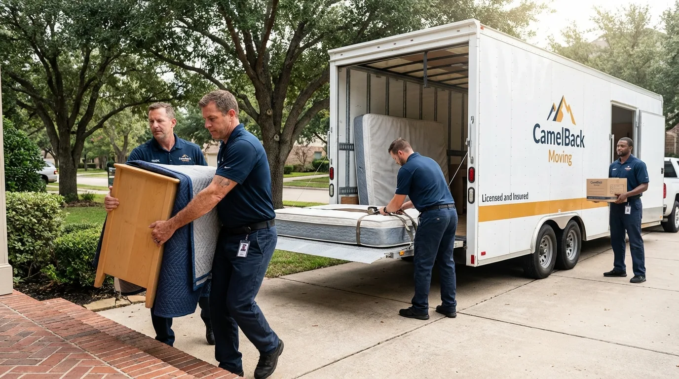 Crew loading residential truck for cross-state move from Mercer, PA