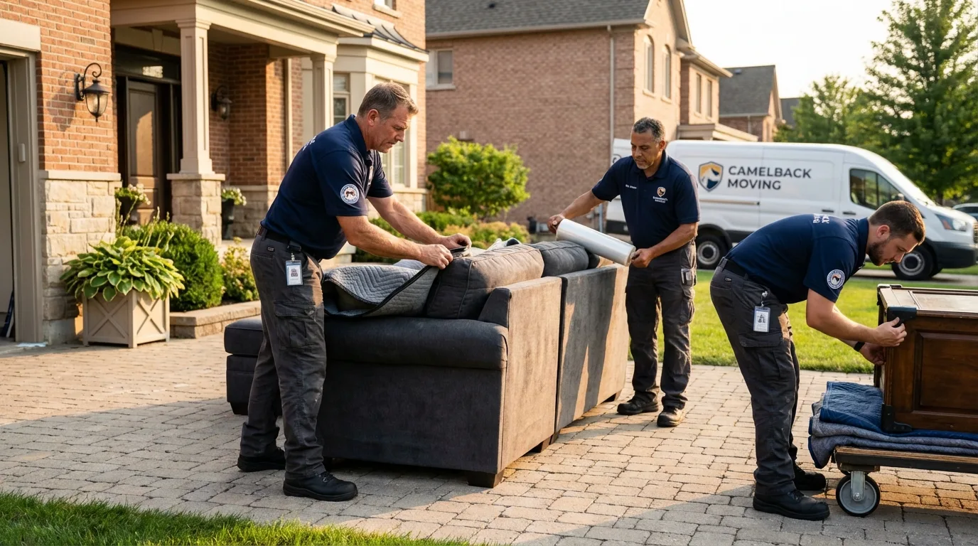 Large estate moving crew wrapping furniture in Mercer, PA